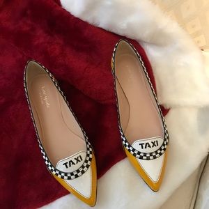 Kate Spade Gogo Taxi Flats Yellow Pointed Toe Slip On